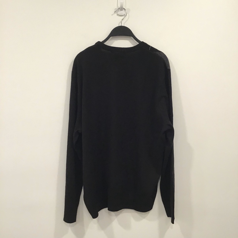 Geoffrey Beene Sweater Mens XL Black Gray Argyle Crew Neck Knit Office Wear - Picture 3 of 8